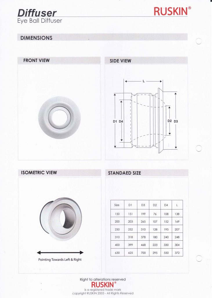 Eye Ball Diffuser Ruskin (M) Sdn Bhd